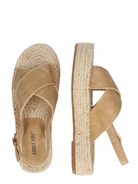 ABOUT YOU Sandali Madlen Sandals / temno siva bež