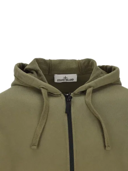Hanorac cu glugă Stone Island cu strasuri verde