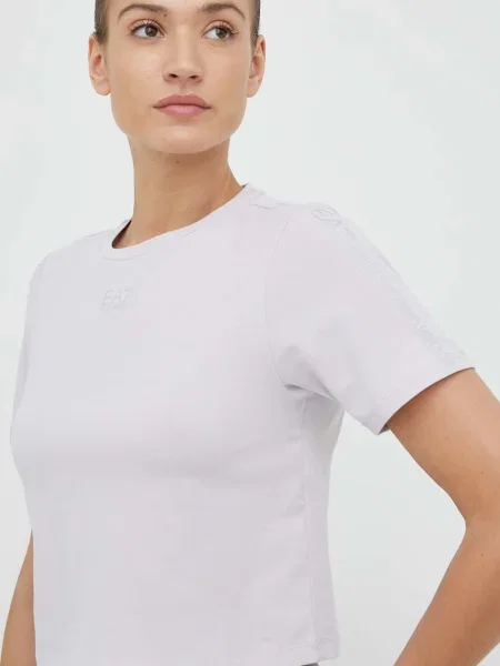 Тениска Emporio Armani лилаво виолетово