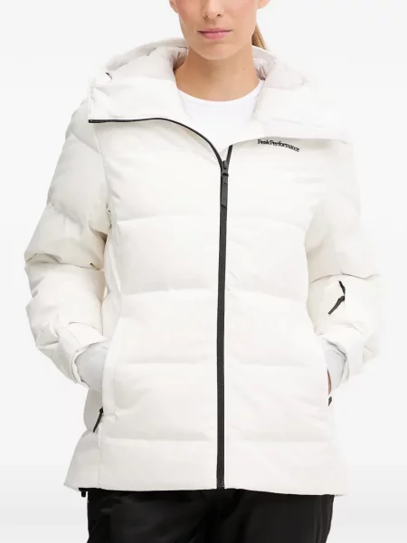 Skijaška jakna Peak Performance s kapuljačom bijela