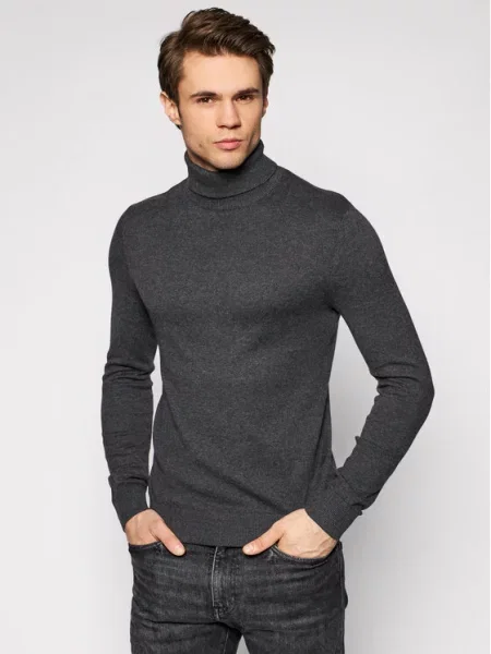 Jack&Jones Гольф Emil Knit Roll сірий