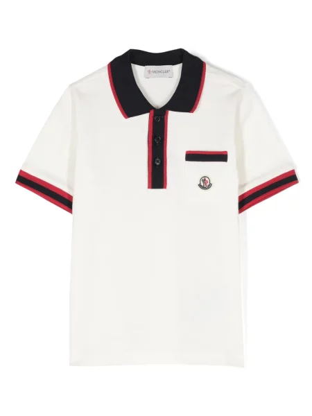 Koszulka polo dziecięca Moncler Enfant biała