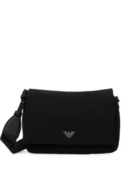 Geantă crossbody Emporio Armani cu autograf negru