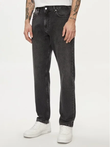 Calvin Klein Jeans Blugi Authentic Straight Fit negru