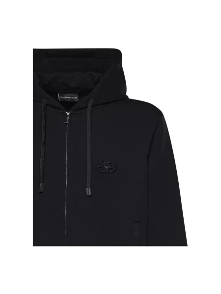 Bluza z kapturem Emporio Armani z logo niebieska