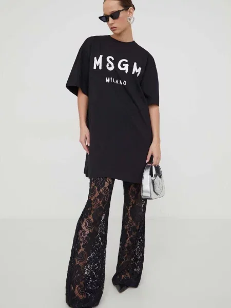 Сукня MSGM mini oversize чорний