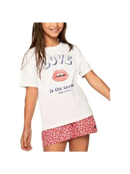 Tricou copii Pepe Jeans alb