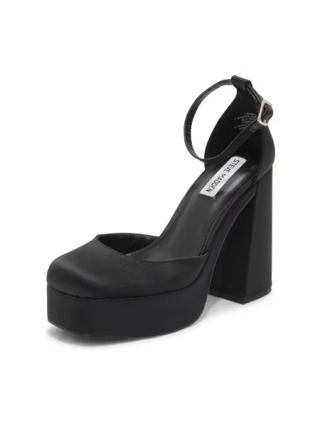 Satynowa czółenka Steve Madden na wysokim obcasie czarna