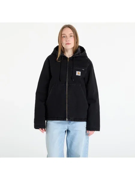 Džínová bunda Carhartt Wip s kamínky černá