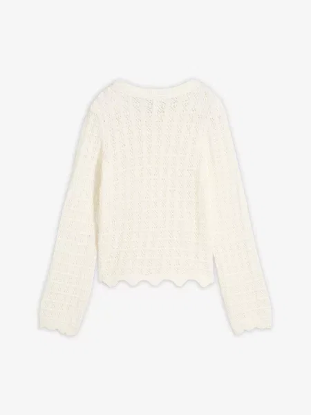 Sweter ażurowy biały