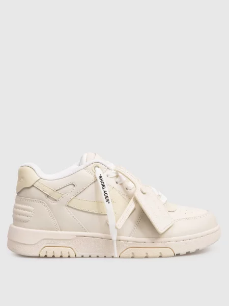 Шкіряні кросівки Out Of Office з емблемою Arrow Off-white бежеві