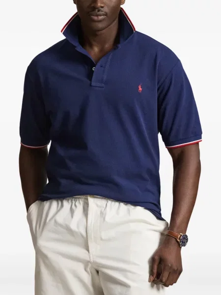 Șosete Polo Ralph Lauren cu model herringbone cu broderie plasă albastru