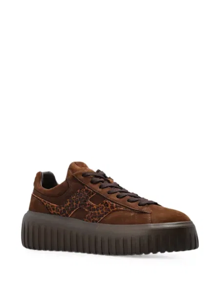 Fűzős platform talpú csipkés sneaker Hogan barna