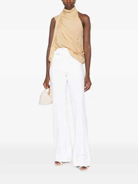 Pantaloni Elisabetta Franchi evazate alb