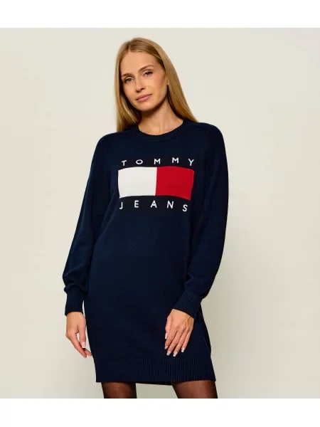 Tommy Jeans Rochie cu adaos de lână