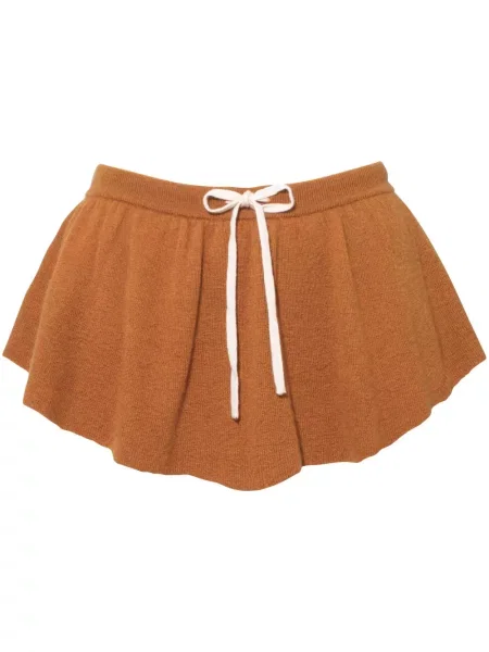 Fusta mini Cashmere In Love din cașmir maro