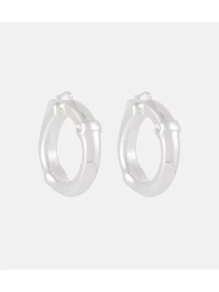 Cercei Jil Sander din bambus argintiu