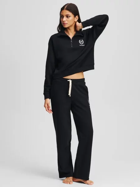 Karl Lagerfeld pantaloni de trening din cu imprimeu negru