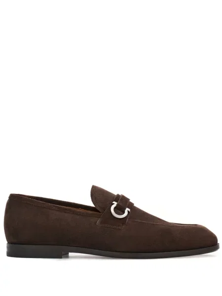 Pantofi loafer Ferragamo din piele cu cataramă maro