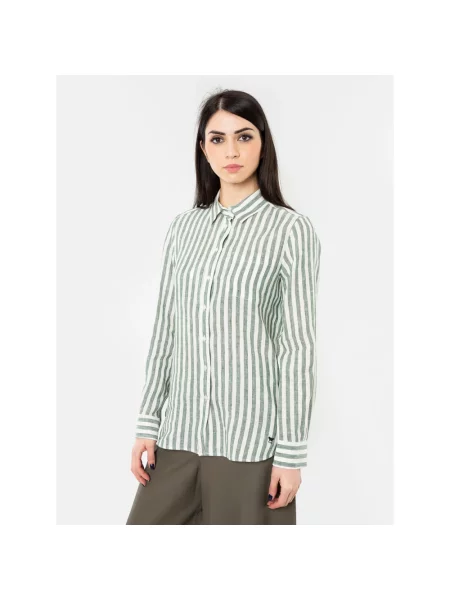 Lniana koszula Weekend Max Mara zielona