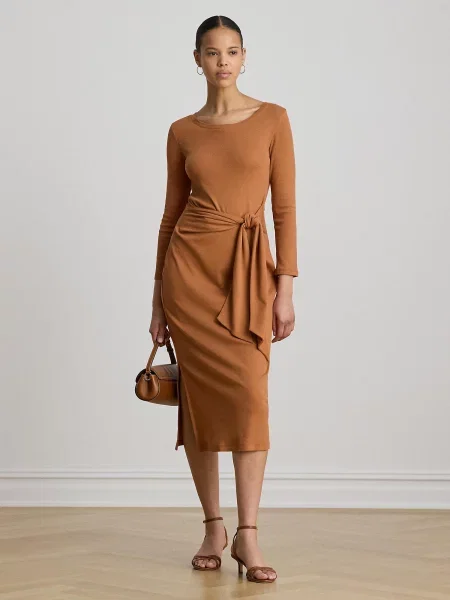 Lauren Ralph Lauren Šaty hrdzavo červená oranžová