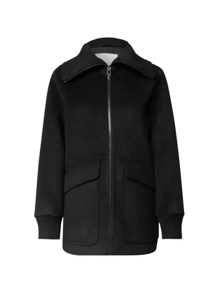 Palton Street One de lână streetstyle negru