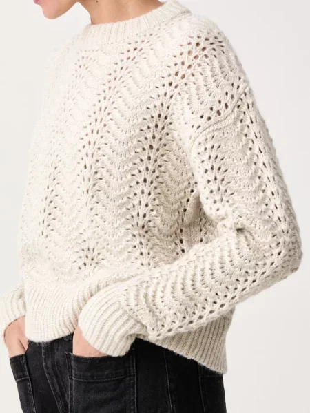 Levi's пуловер дамски с добавена вълна CHARLOTTE POINTELLE CREWNECK бежово