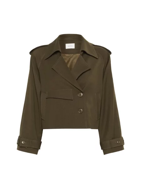 Krótka kurtka Gestuz wełniana zielona