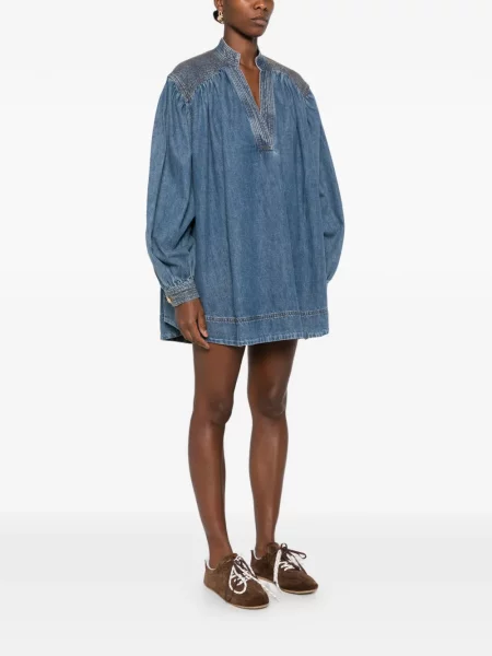 Rochie din denim Aje albastru