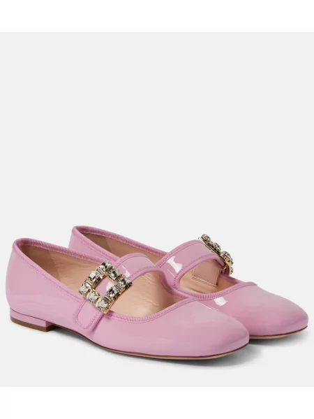 Balerini Roger Vivier din piele de lac roz