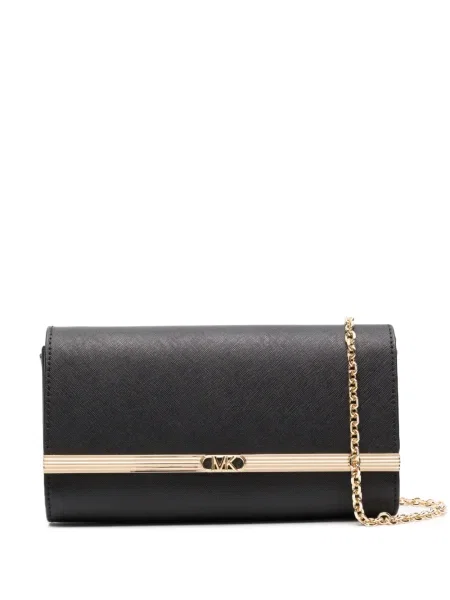 Geanta crossbody Michael Kors din piele cu autograf negru