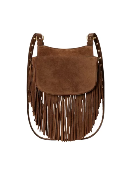 Lauren Ralph Lauren torebka crossbody zamszowa brązowa