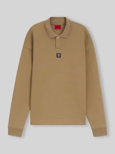 Bluza o kroju oversized z mieszanki bawełny model Dabins' Hugo beżowa