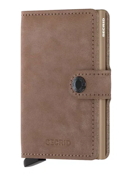 Secrid portofel de piele bej maro