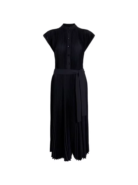 Rochie midi Proenza Schouler plisată până la genunchi de costum negru