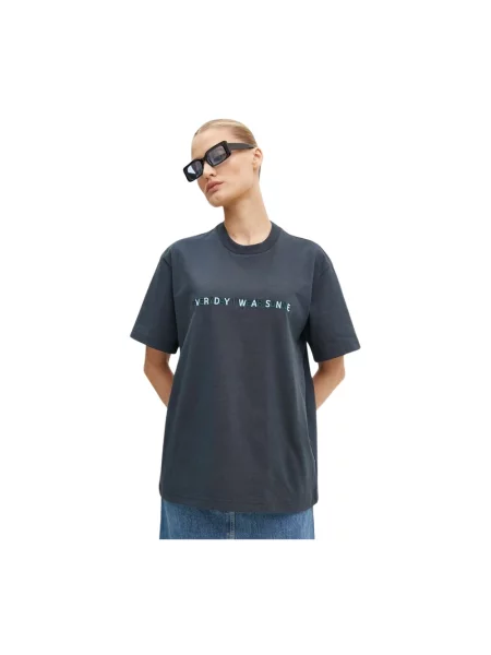 Sunnei t-shirt granatowy z aplikacją niebieska