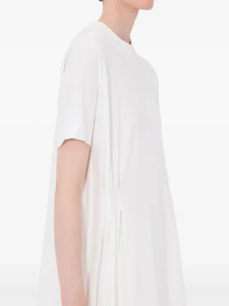 Rochie tip cămașă Loulou De Saison plisată de costum alb