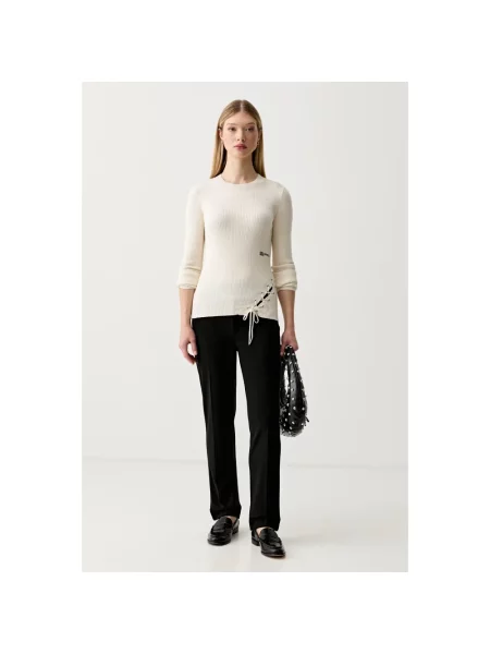 Karl Lagerfeld Jeans sweter z wiskozą beżowy
