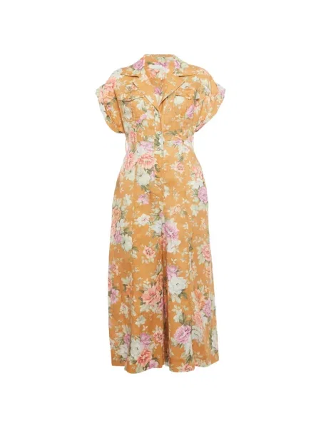 Kombinezon Zimmermann w kwiatki z nadrukiem pomarańczowy