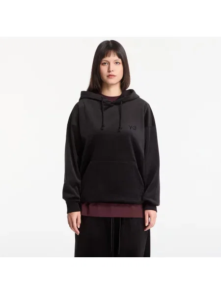 Bluza z kapturem Y-3 sztruksowa z kapturem czarna