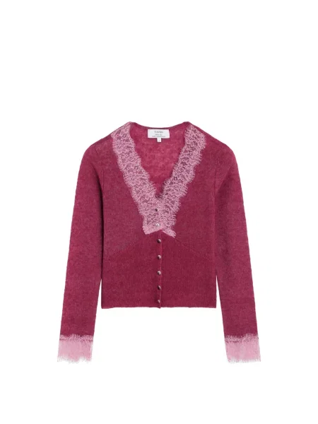 Scalpers Geacă tricotată / burgundy roșu