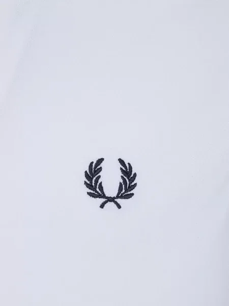 Tricou polo Fred Perry cu broderie alb