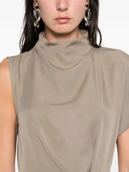Rochie midi Peserico asimetrică verde