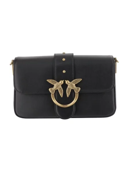 Mała mały torebka skórzana Pinko klasyczna czarna