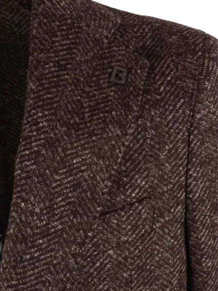 Sacou Brera cu model herringbone maro