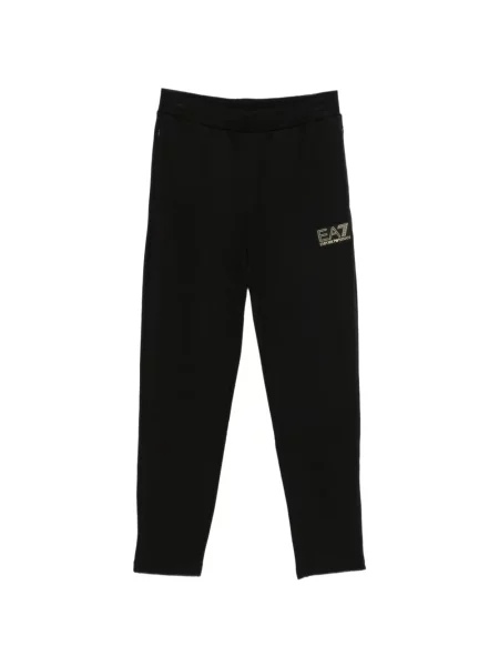 Pantaloni Ea7 Emporio Armani alergare cu autograf negru