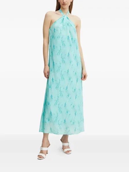 Rochie Fracomina cu gât halter de costum albastru