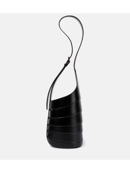 Kožená kožená taška Alaã¯a čierna