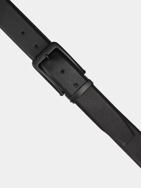 Кожаный ремень Braska с ремешками черный