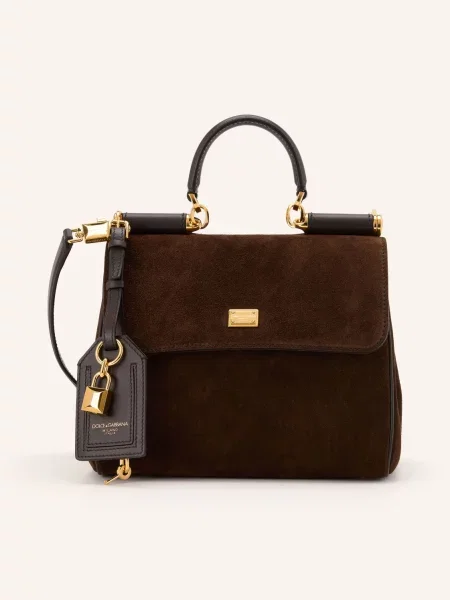 Dolce & Gabbana Kabelka My Sicily Small tmavě / zlatá hnědá